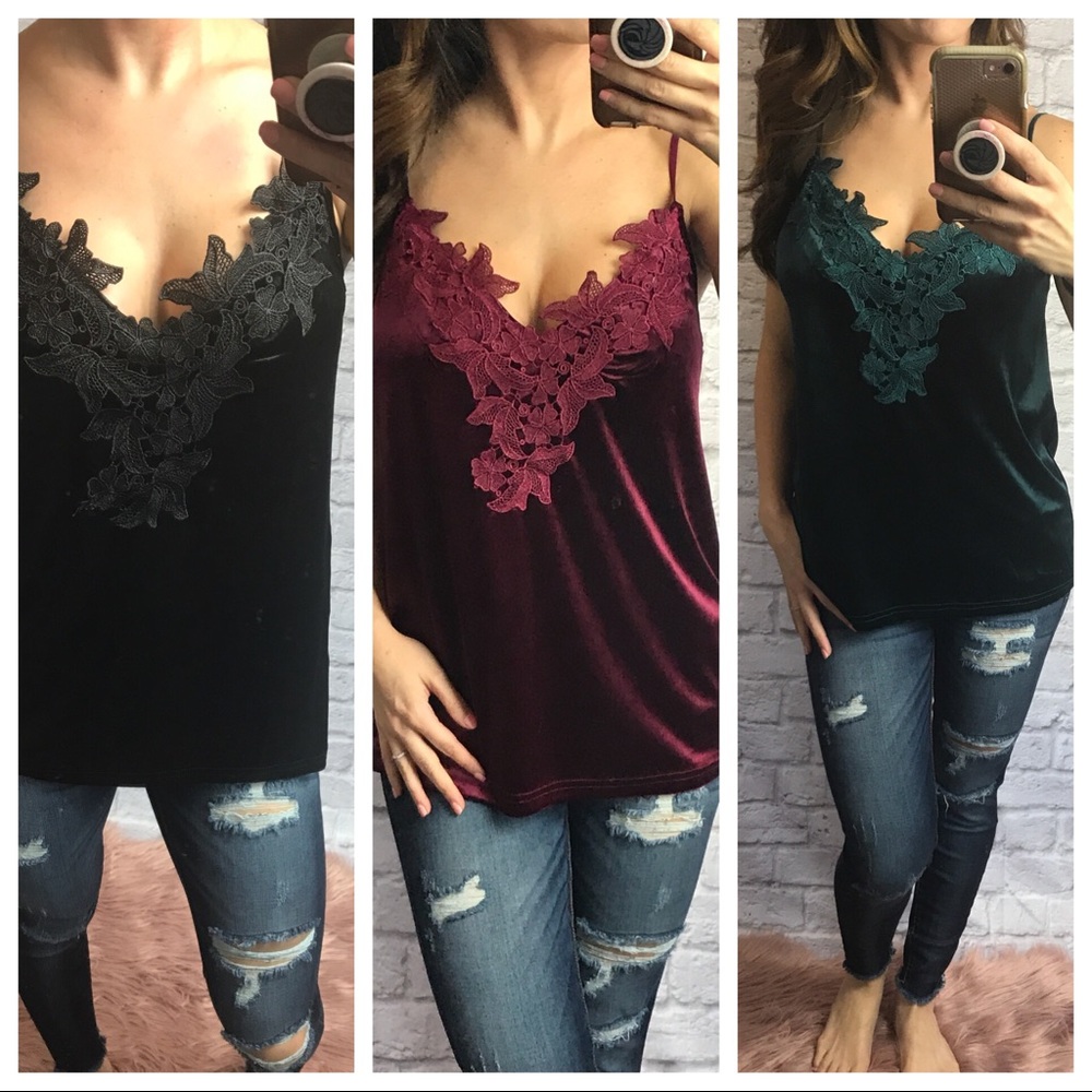 1 LEFT//RAVISHING Velvet Cami in Emerald - Picture 7 of 8